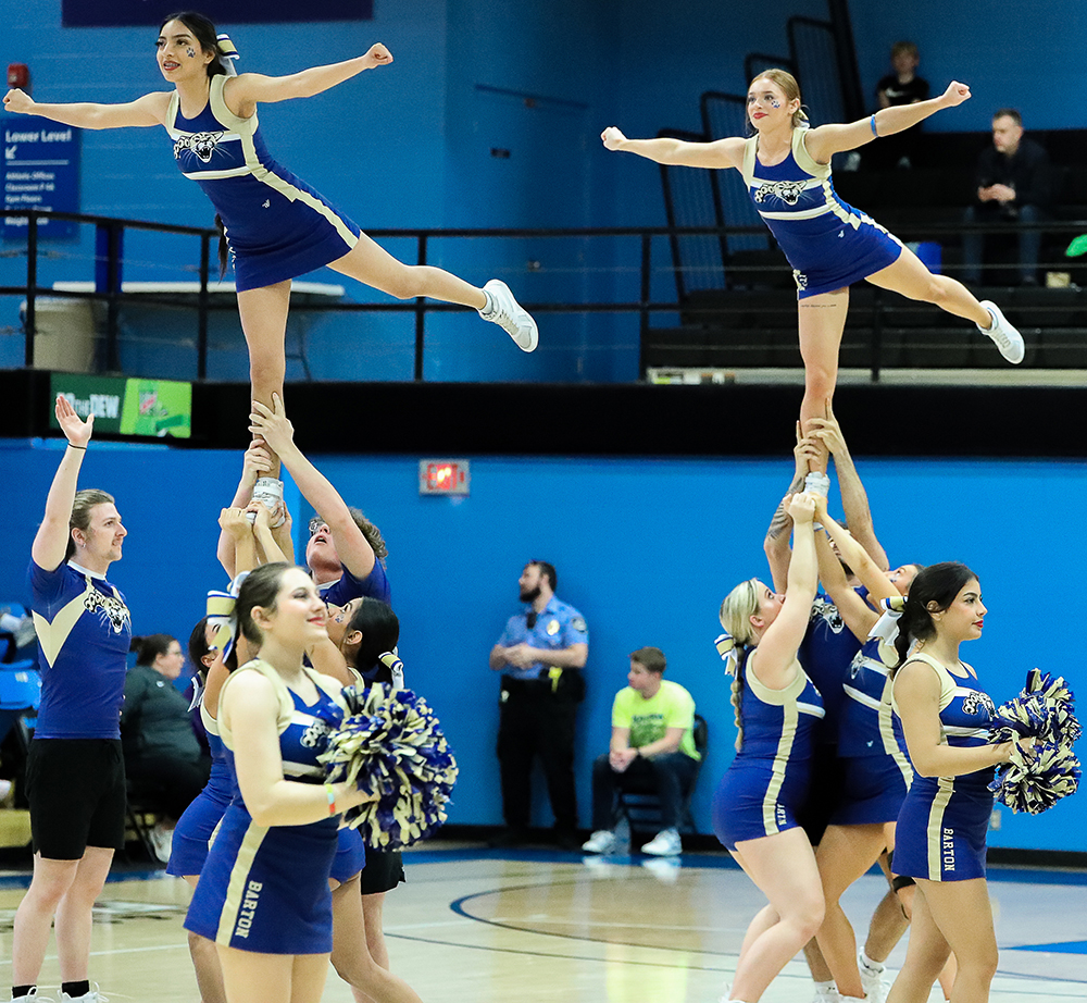 2023-24 Barton Cheer Team performing